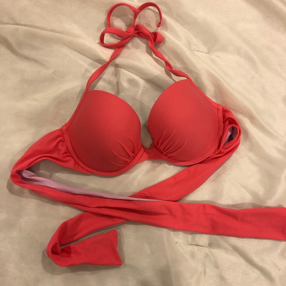 Coral swim top Aerie sz 34D